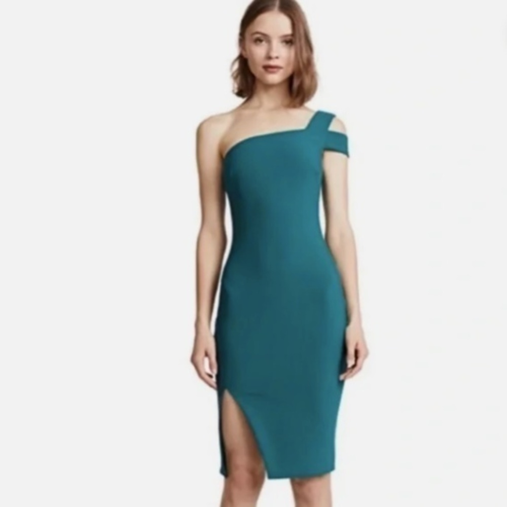 Likely Teal Packard One Shoulder Pencil Wiggle Cocktail Sexy Dress Nwt 2